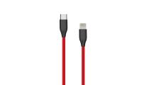 Silikoninis kabelis USB-C - Lightning (raudonas, 1m)
