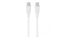 Silikoninis kabelis USB Type-C - Type-C, 60W (baltas, 1m)