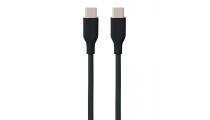 Silikoninis kabelis USB Type-C - Type-C, 100W (juodas, 1m)