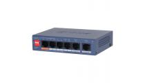 PoE šakotuvas valdomas100Mbps 4portų+2G uplink